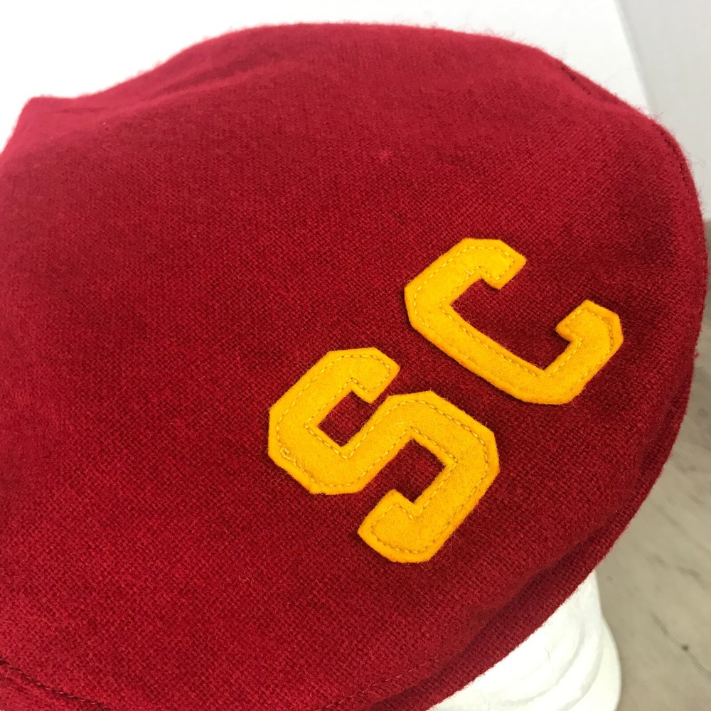 Simpson College Iowa Herringbone Hat ~ Red 6-7/8 Ames Collegiate Vtg 60s 70s